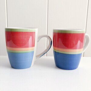 Global Village Coffee House Mugs Set of 2